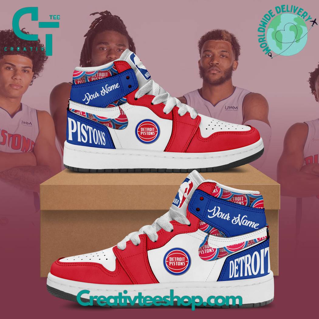 JWFancy Detroit Pistons AJ1 High Sneakers Shoes For Men And Women