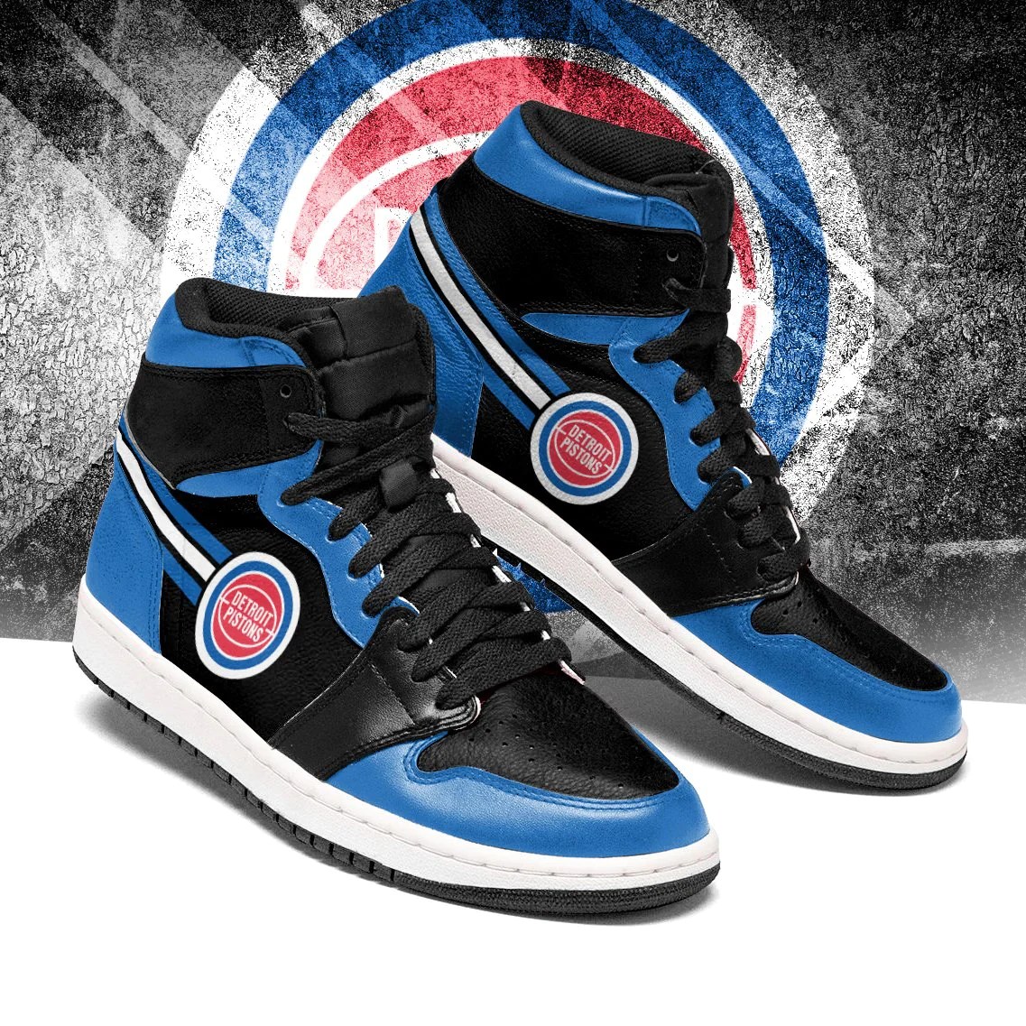 JWFancy Detroit Pistons NBA AJ1 High Sneakers Shoes For Men And Women