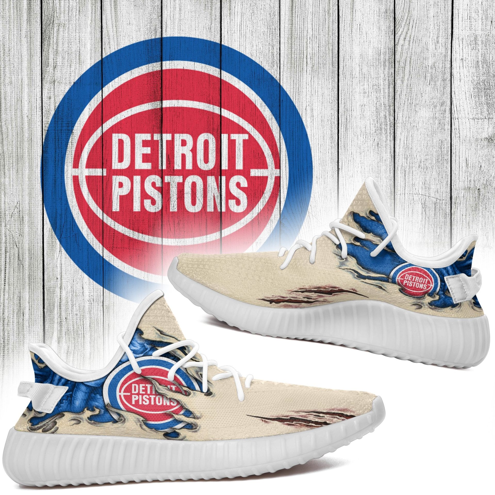 JWFancy Detroit Pistons Yeezy Boost Shoes For Men And Women