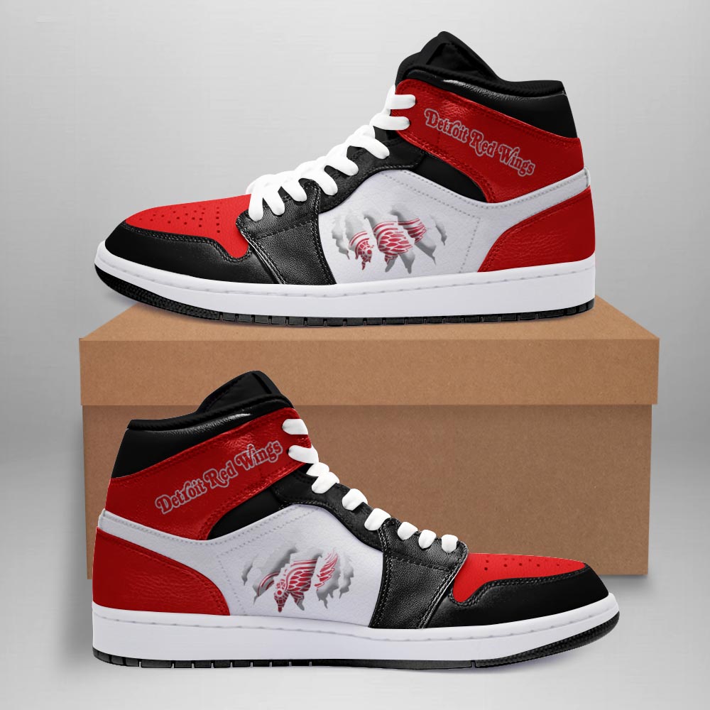 JWFancy Detroit Red Wings AJ1 High Sneakers Shoes For Men And Women