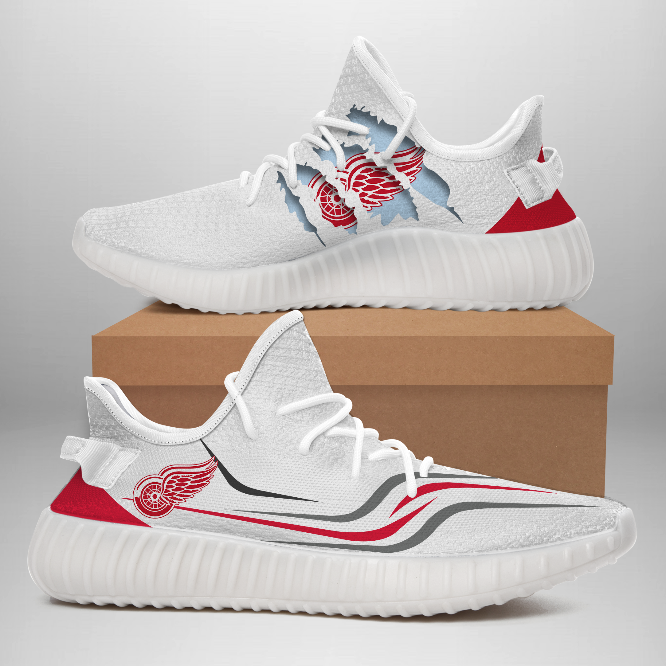 JWFancy Detroit Red Wings Yeezy Boost Shoes For Men And Women