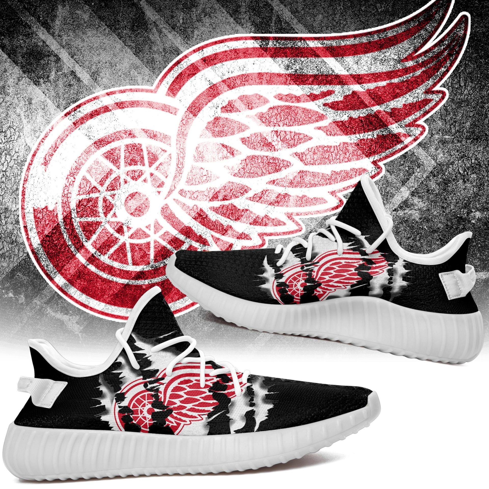 JWFancy Detroit Red Wings Yeezy Boost Shoes For Men And Women