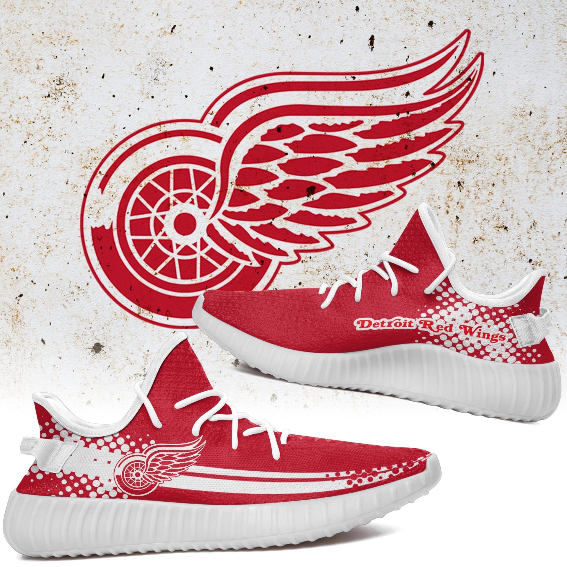JWFancy Detroit Red Wings Yeezy Boost Shoes For Men And Women