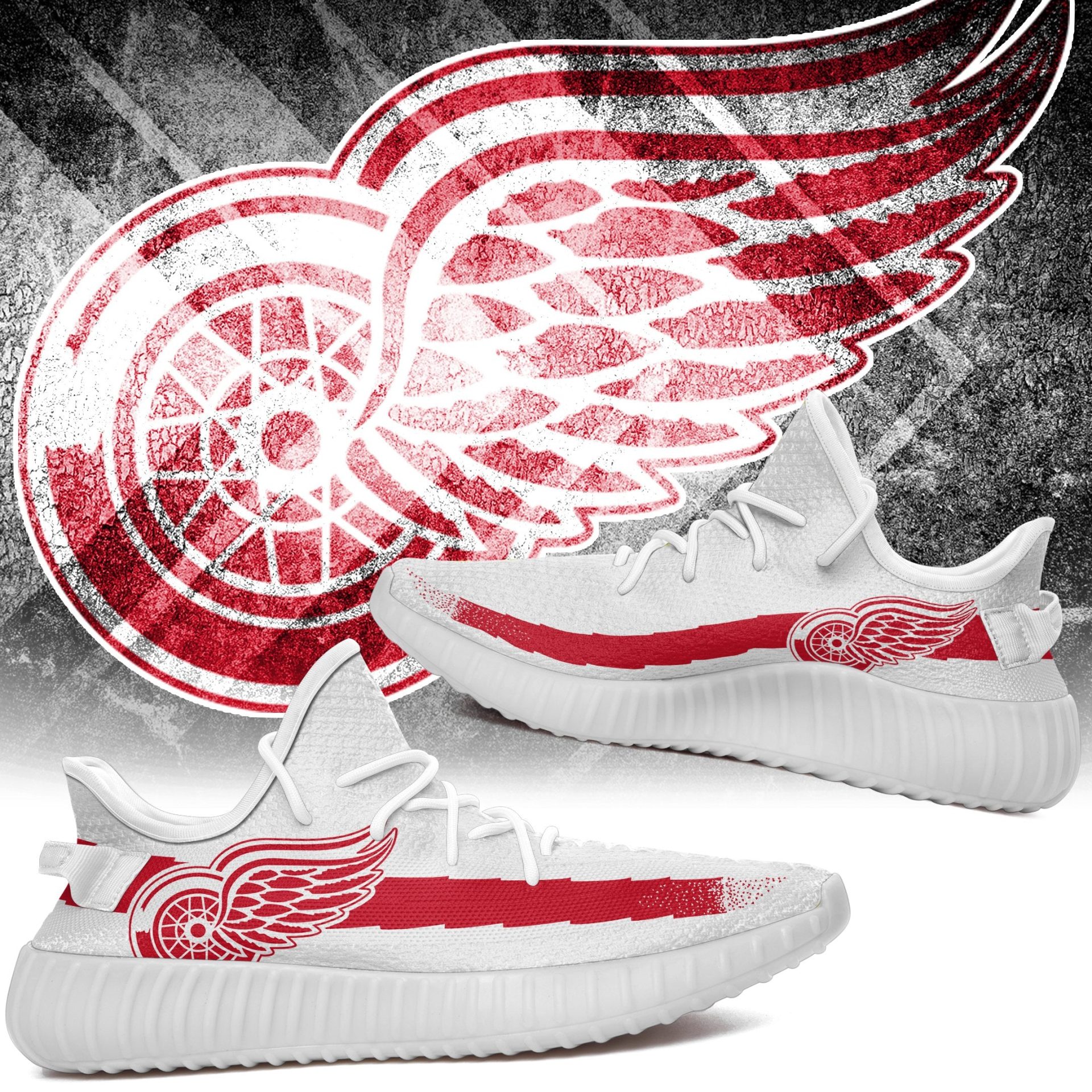 JWFancy Detroit Red Wings Yeezy Boost Shoes For Men And Women