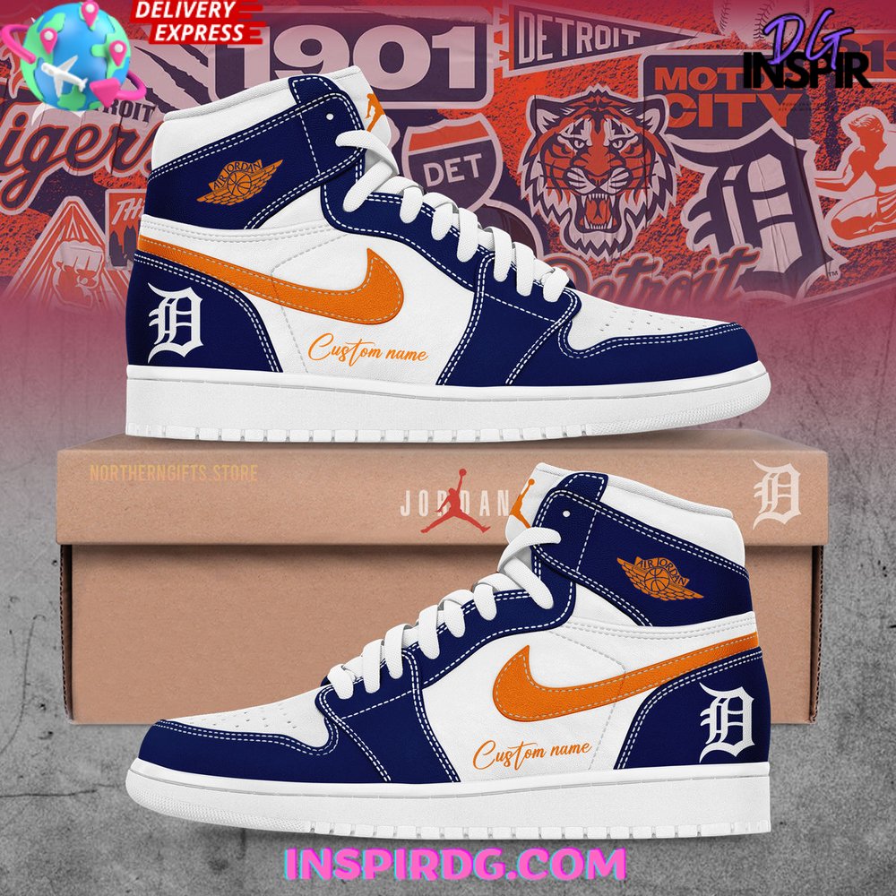 JWFancy Detroit Tigers AJ1 High Sneakers Shoes For Men And Women
