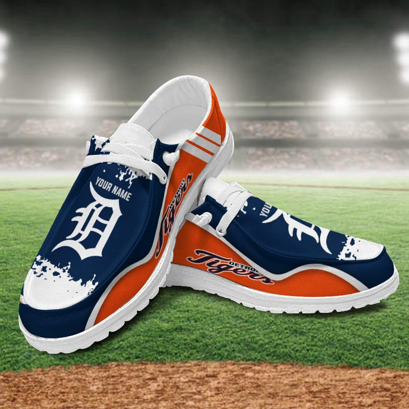 JWFancy Detroit Tigers Hey Dude Shoes Wally Men's Lace Up Loafers Comfortable For Men And Women