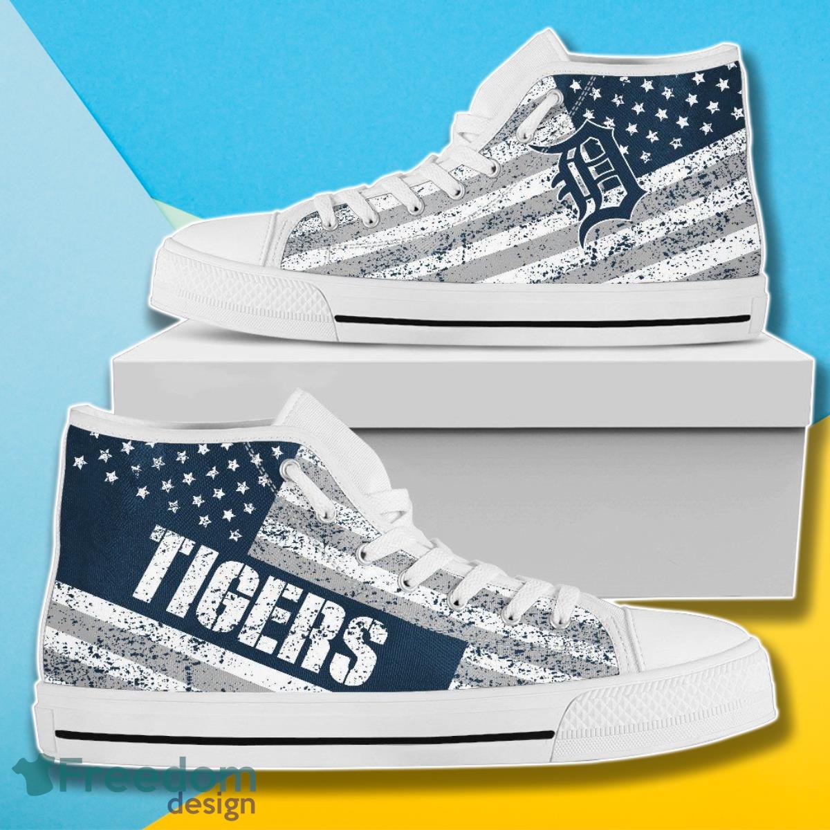 JWFancy Detroit Tigers High Top Canvas Sneakers Shoes For Men And Women