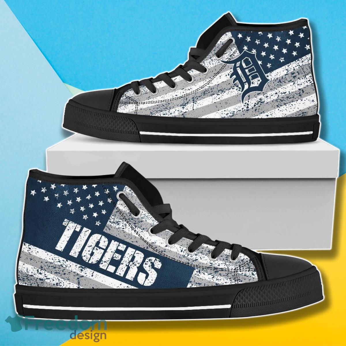 JWFancy Detroit Tigers High Top Canvas Sneakers Shoes For Men And Women