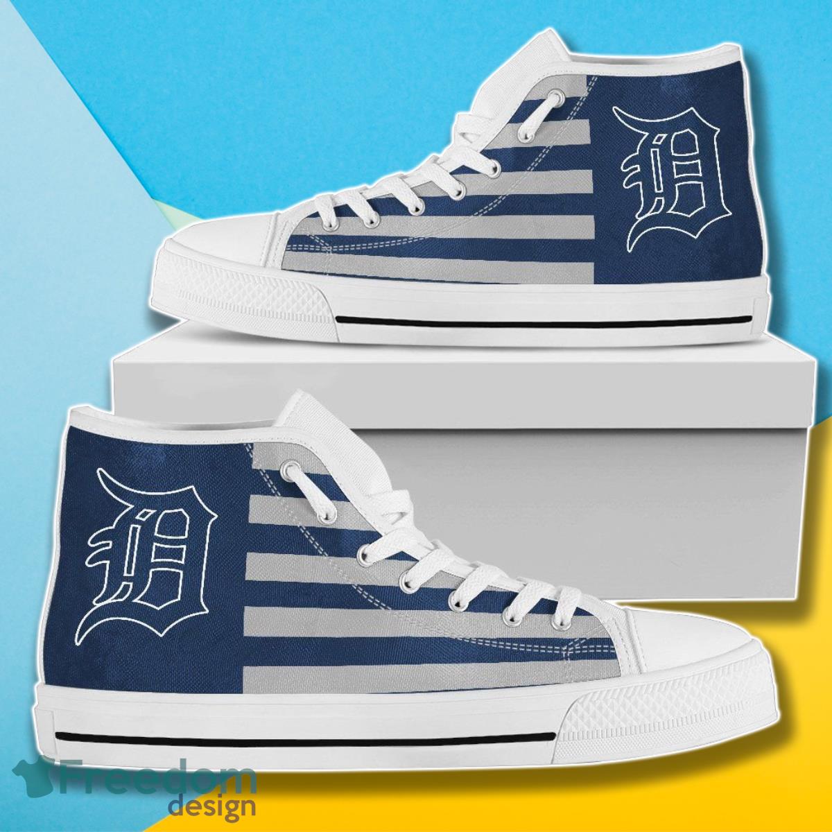 JWFancy Detroit Tigers High Top Canvas Sneakers Shoes For Men And Women