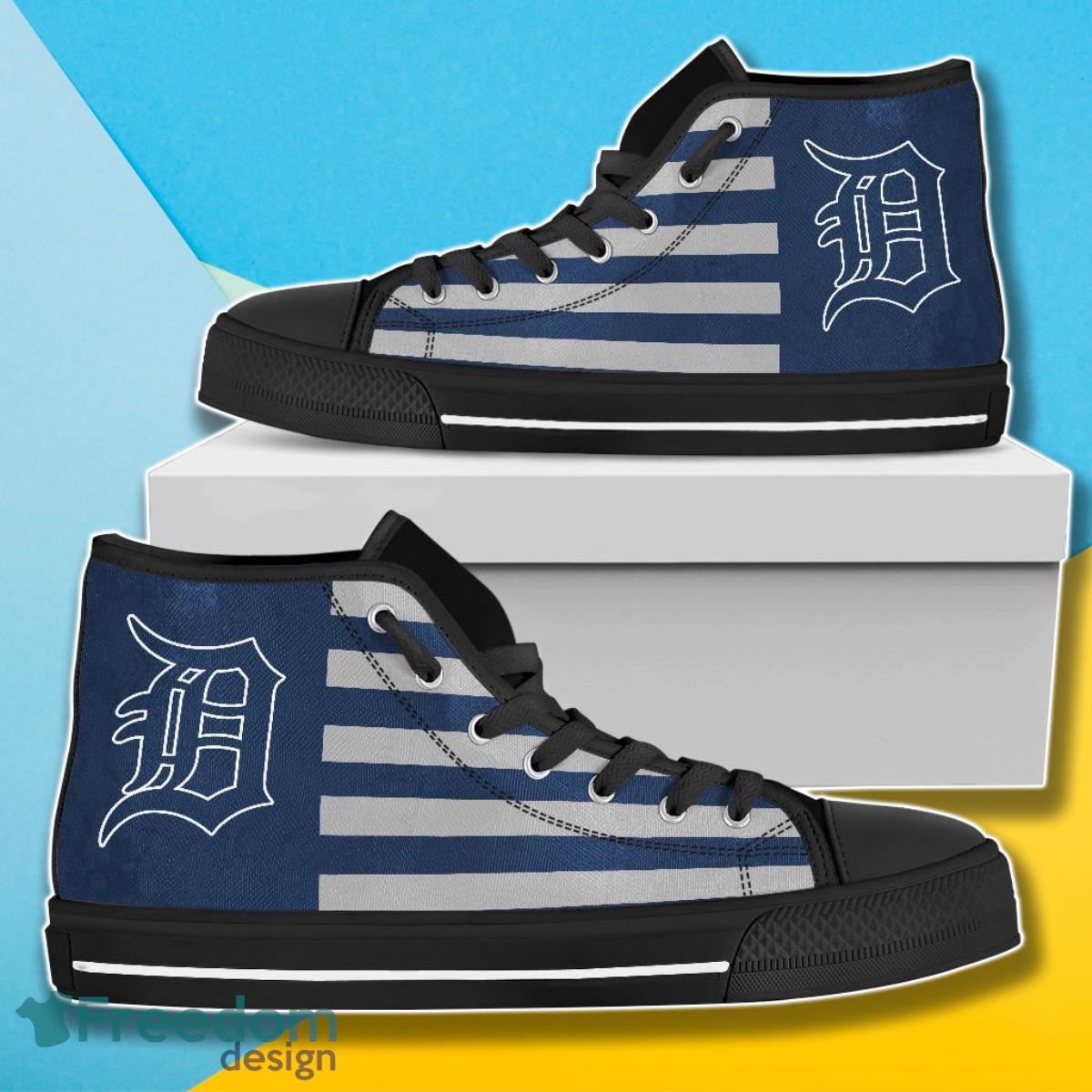 JWFancy Detroit Tigers High Top Canvas Sneakers Shoes For Men And Women