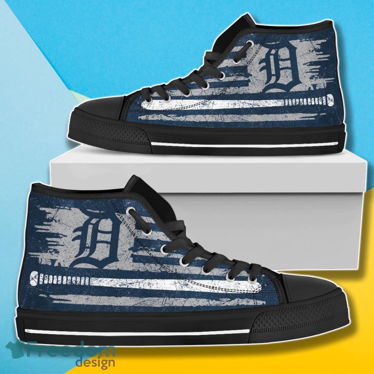 JWFancy Detroit Tigers High Top Canvas Sneakers Shoes For Men And Women