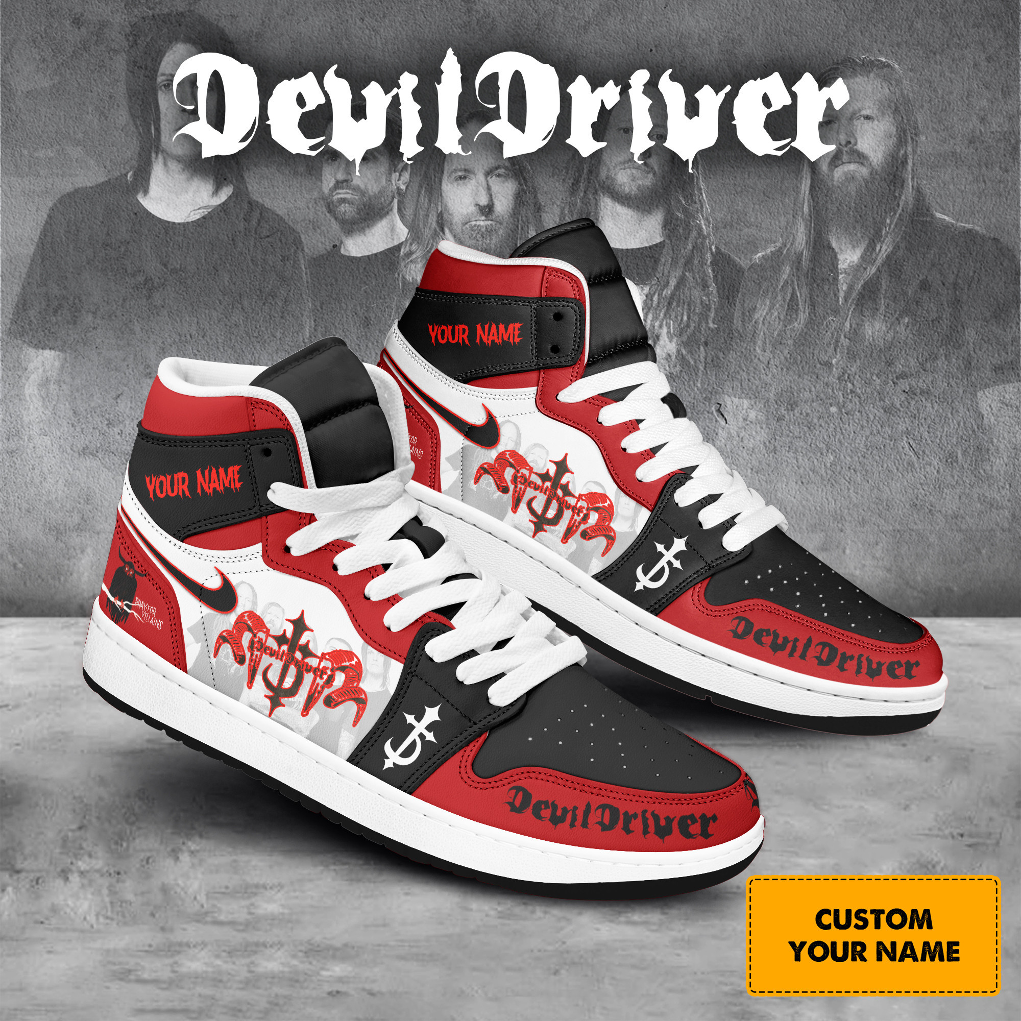 JWFancy DevilDriver AJ1 High Sneakers Shoes For Men And Women