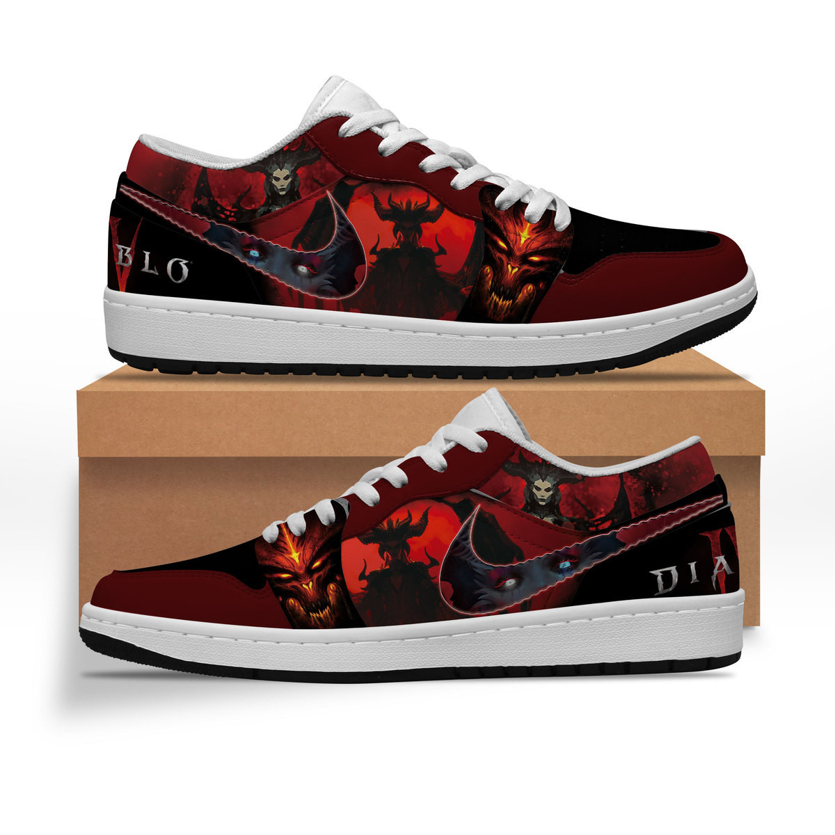 JWFancy Diablo AJ1 Low Sneakers Shoes For Men And Women