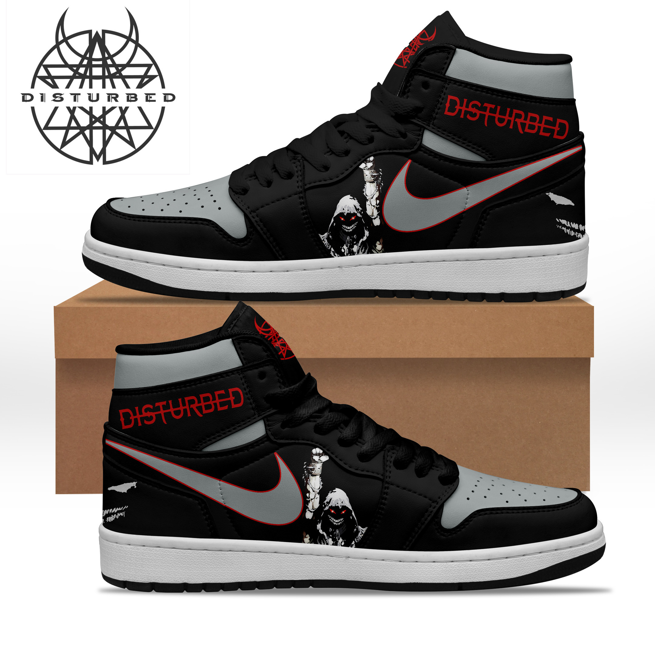 JWFancy Disturbed AJ1 High Sneakers Shoes For Men And Women