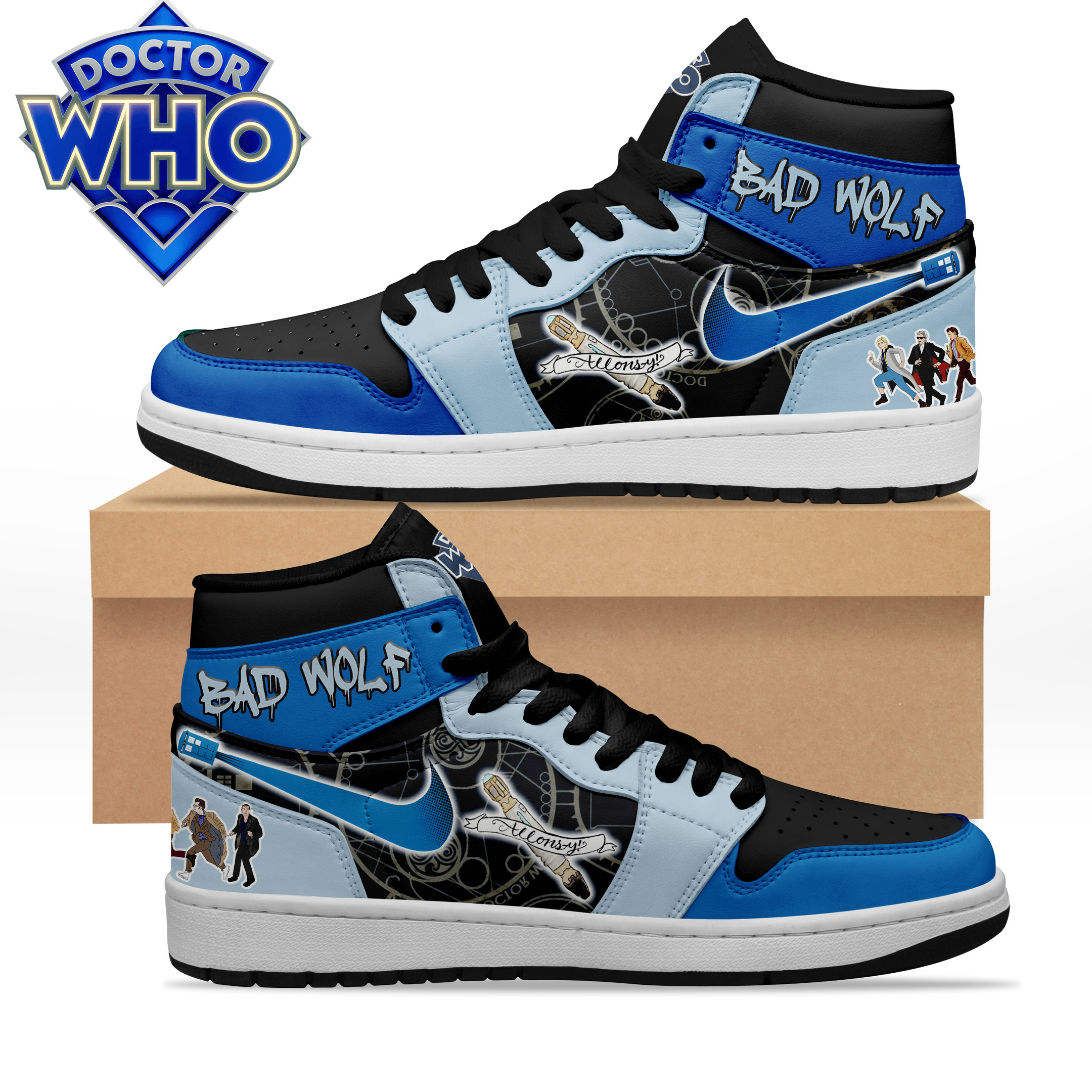 JWFancy Doctor Who AJ1 High Sneakers Shoes For Men And Women
