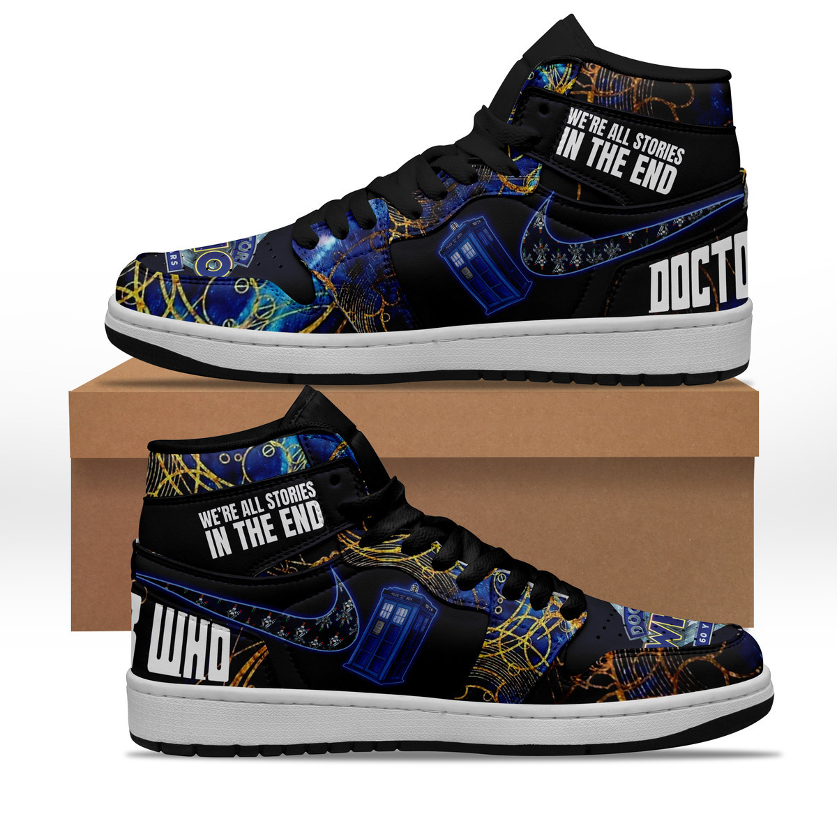 JWFancy Doctor Who AJ1 High Sneakers Shoes For Men And Women