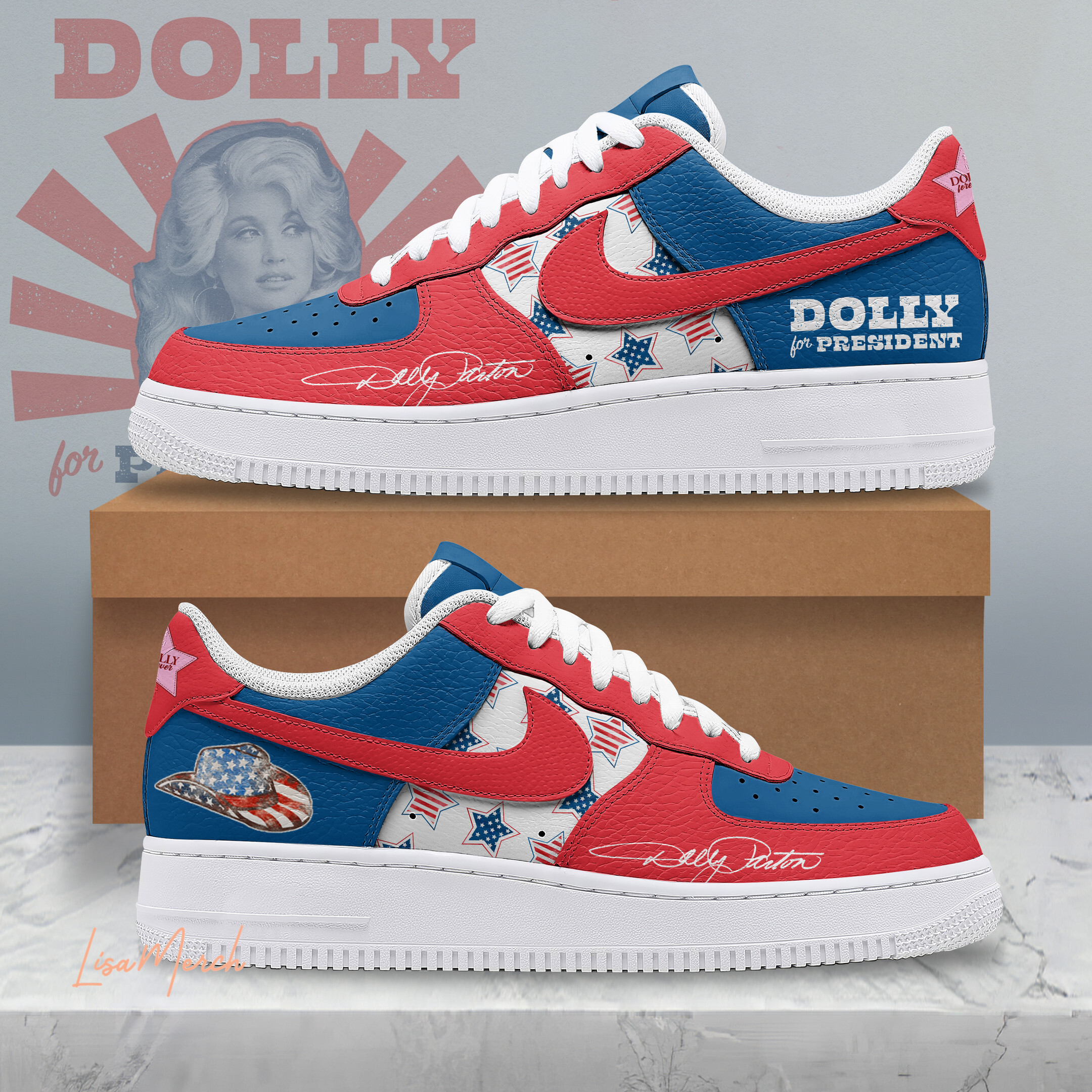 JWFancy Dolly Parton Air Low-Top Sneakers Shoes For Men And Women