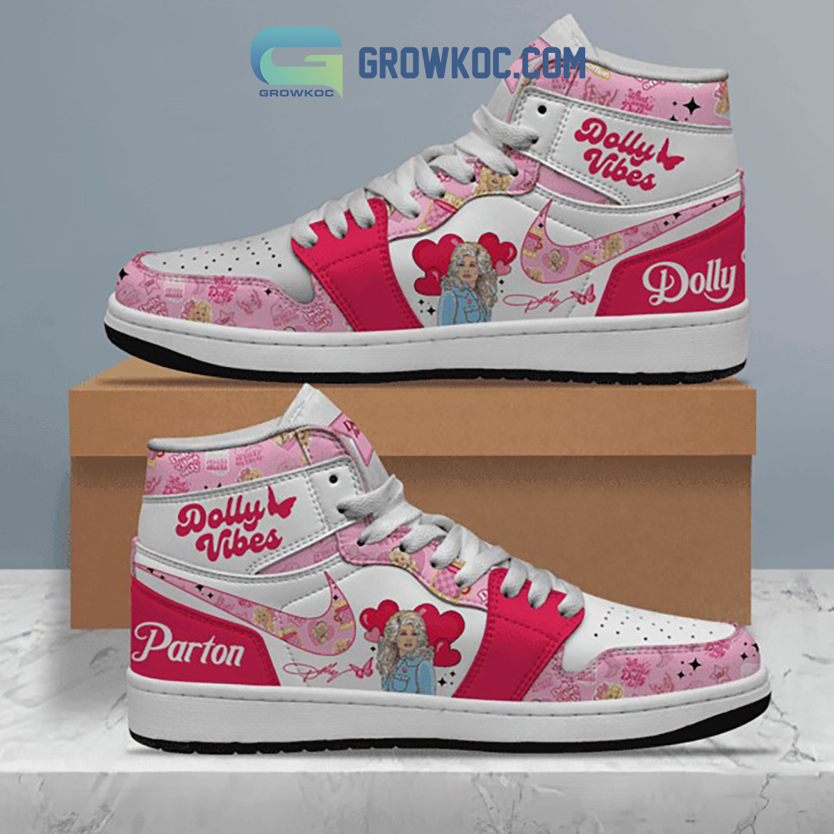 JWFancy Dolly Parton AJ1 High Sneakers Shoes For Men And Women
