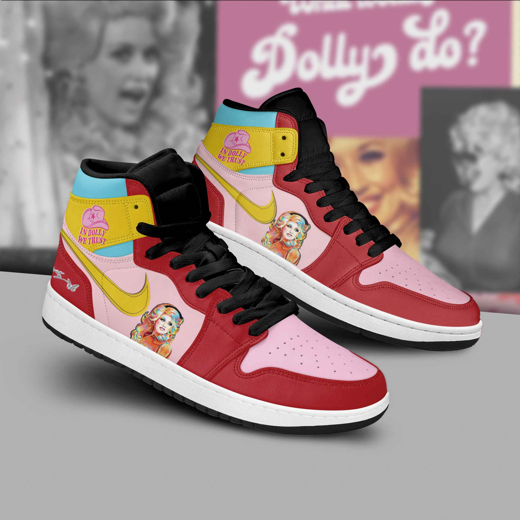 JWFancy Dolly Parton AJ1 High Sneakers Shoes For Men And Women