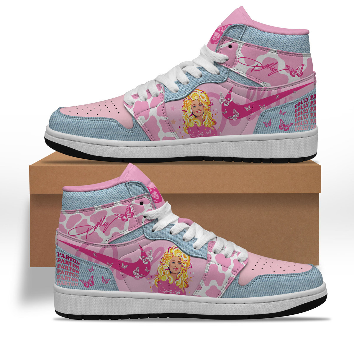 JWFancy Dolly Parton AJ1 High Sneakers Shoes For Men And Women