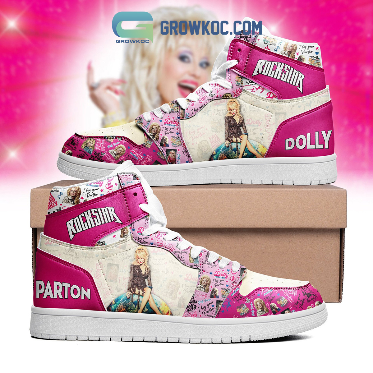 JWFancy Dolly Parton AJ1 High Sneakers Shoes For Men And Women