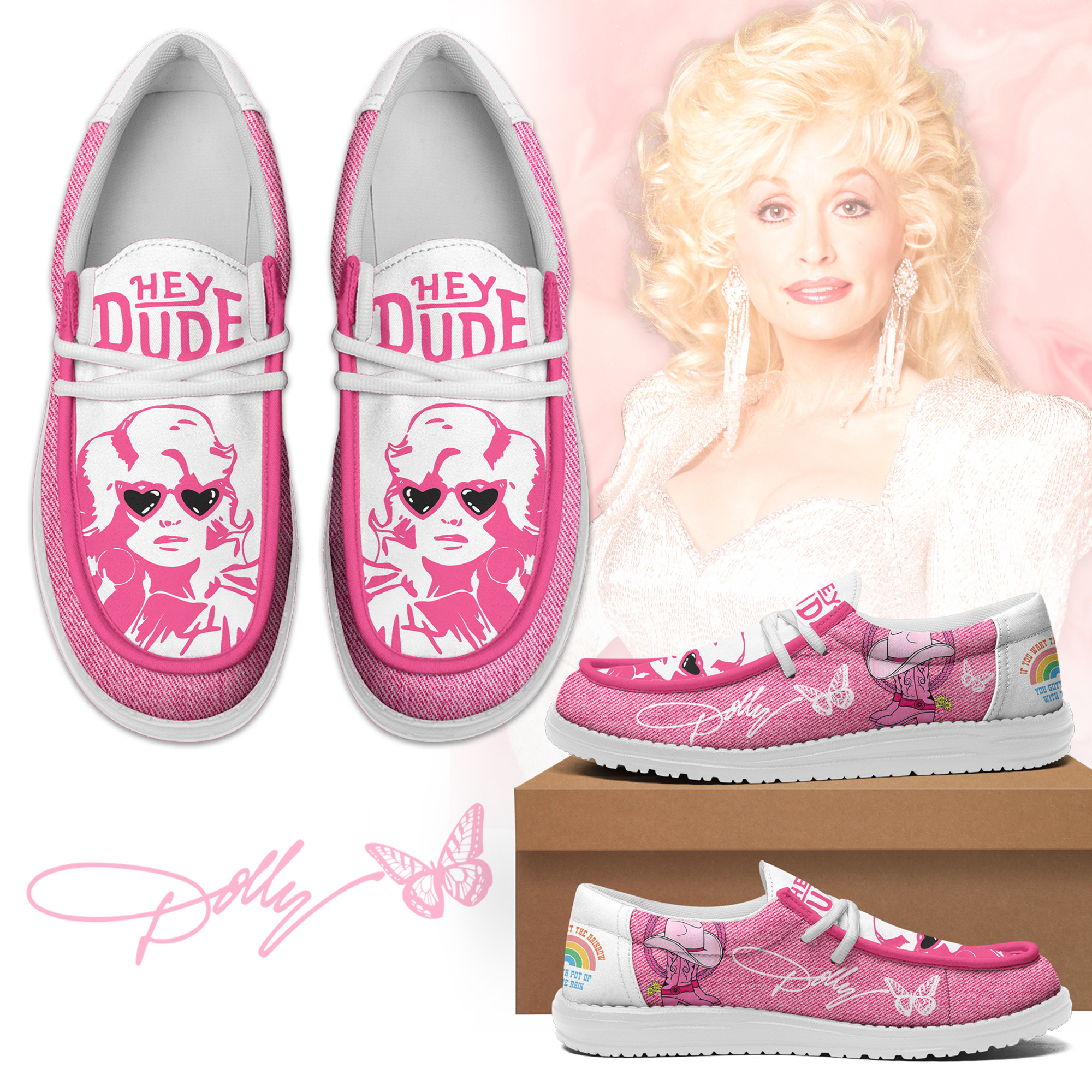 JWFancy Dolly Parton – Custom Name Hey Dude