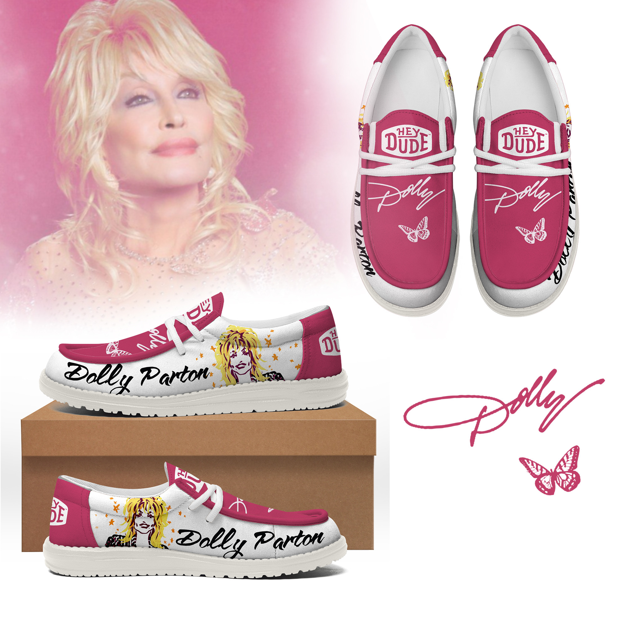 JWFancy Dolly Parton – Custom Name Hey Dude