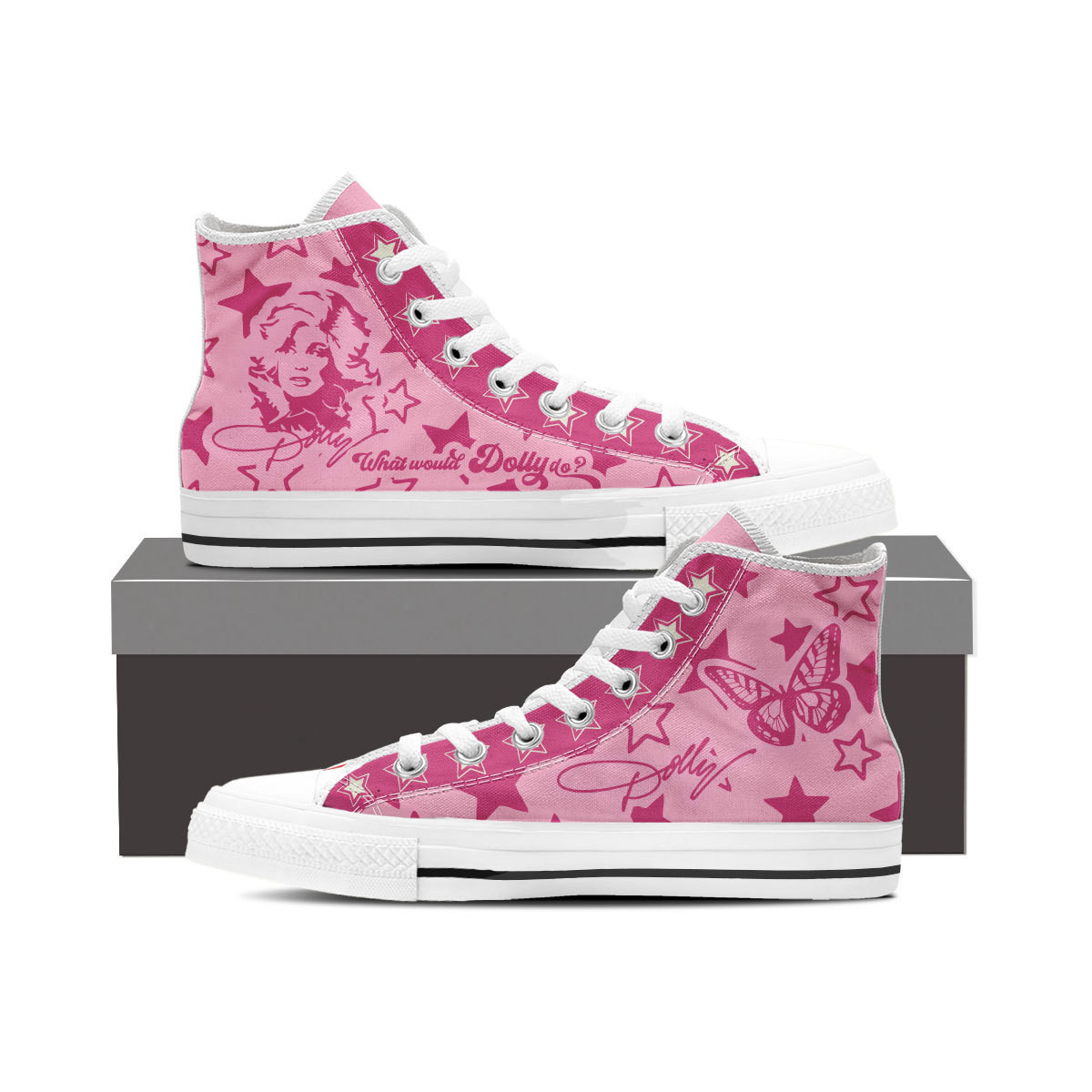 JWFancy Dolly Parton High Top Canvas Sneakers Shoes For Men And Women