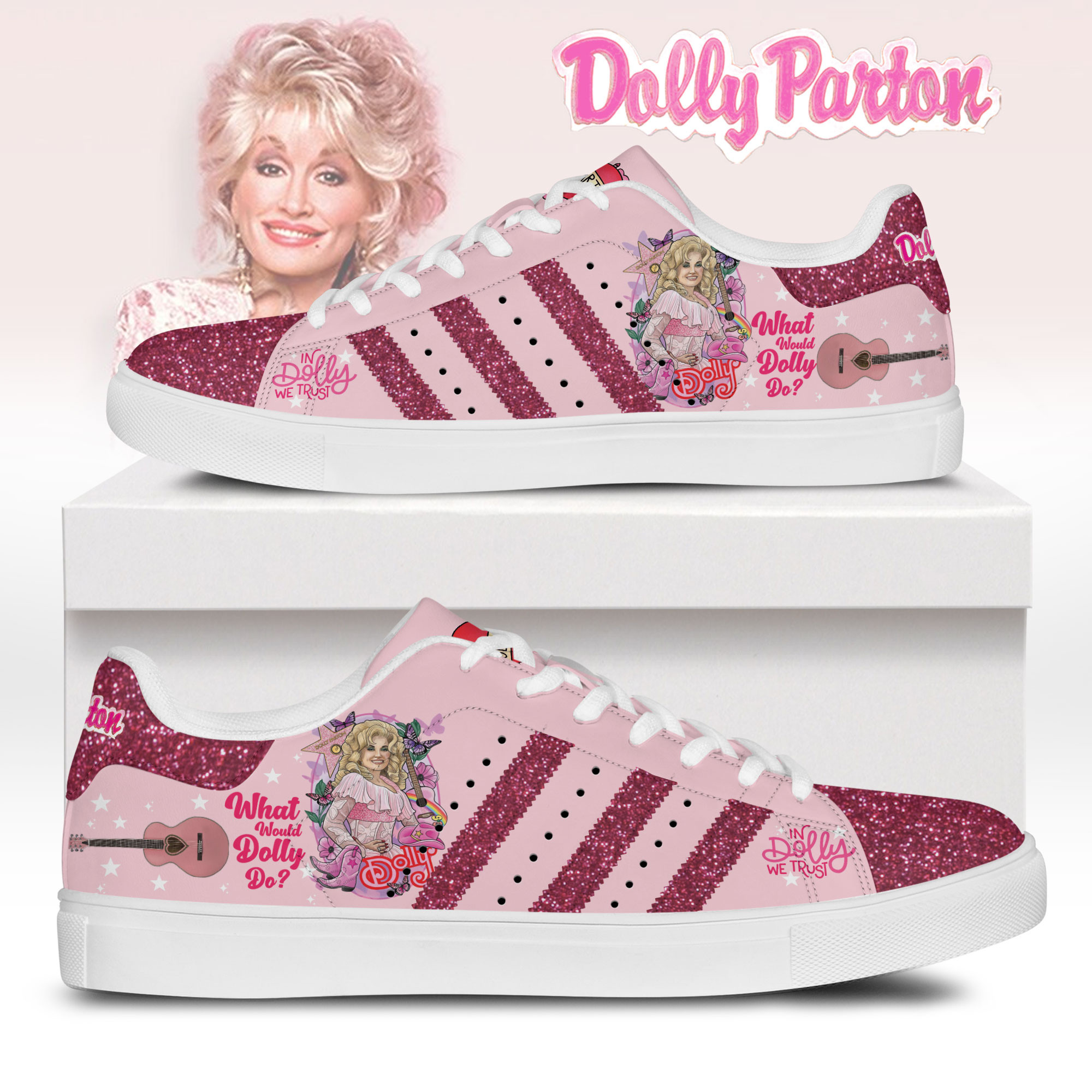 JWFancy Dolly Parton Skate Stan Shoes Sneakes For Men And Women
