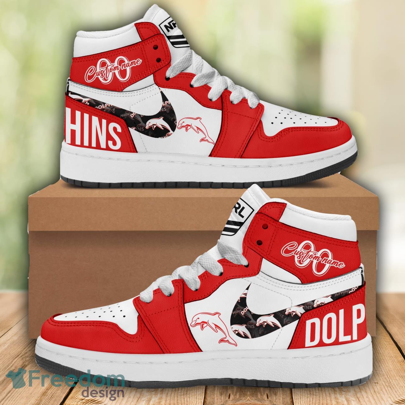 JWFancy Dolphins AJ1 High Sneakers Shoes For Men And Women