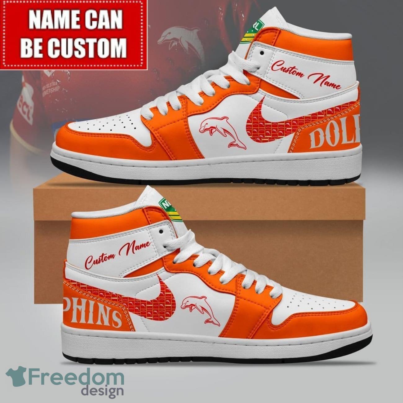JWFancy Dolphins AJ1 High Sneakers Shoes For Men And Women
