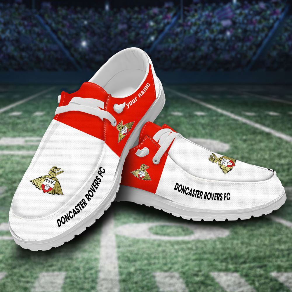 JWFancy Doncaster Rovers Hey Dude Shoes Wally Men's Lace Up Loafers Comfortable For Men And Women