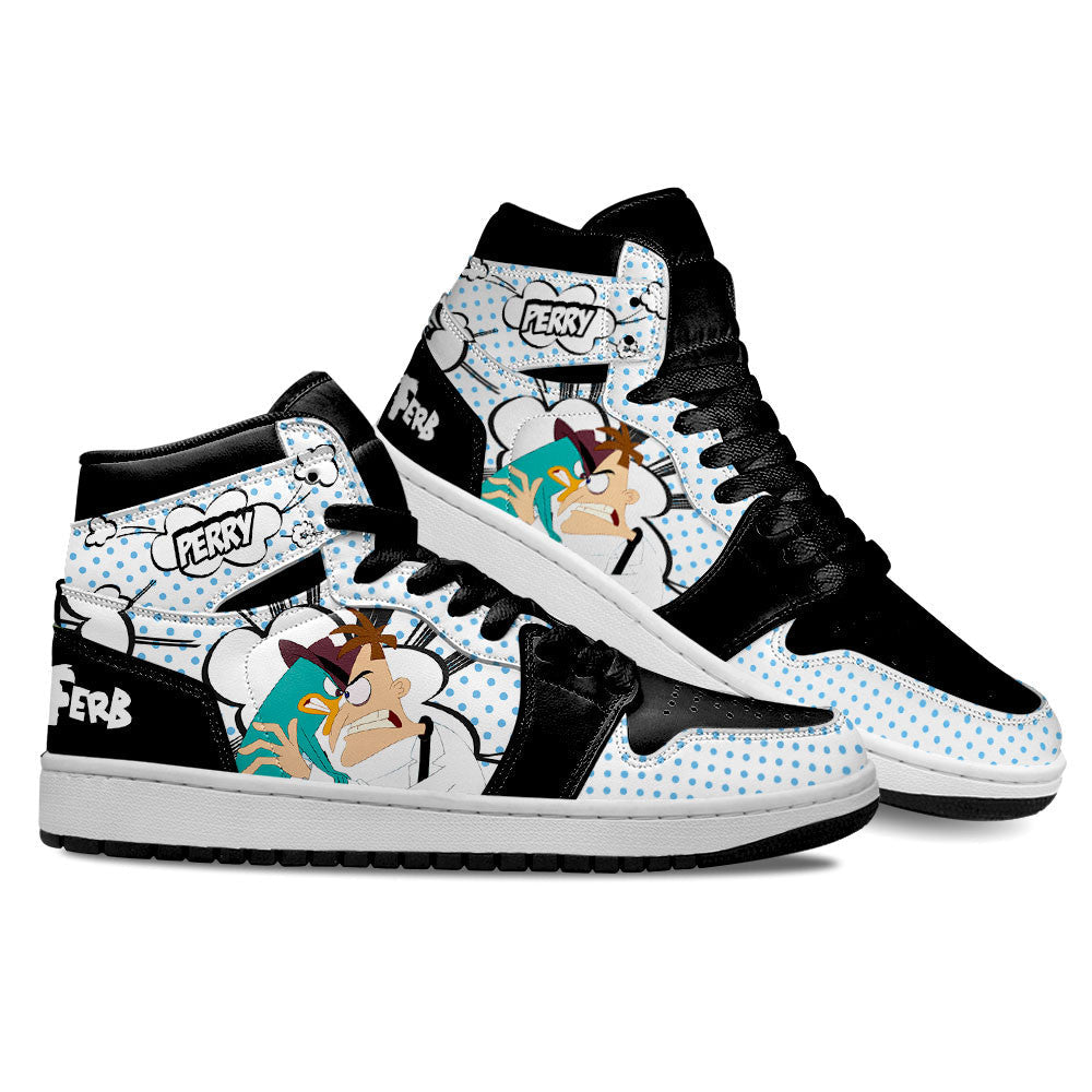 JWFancy Dr. Heinz Doofenshmirt and Perry AJ1 High Sneakers Shoes For Men And Women