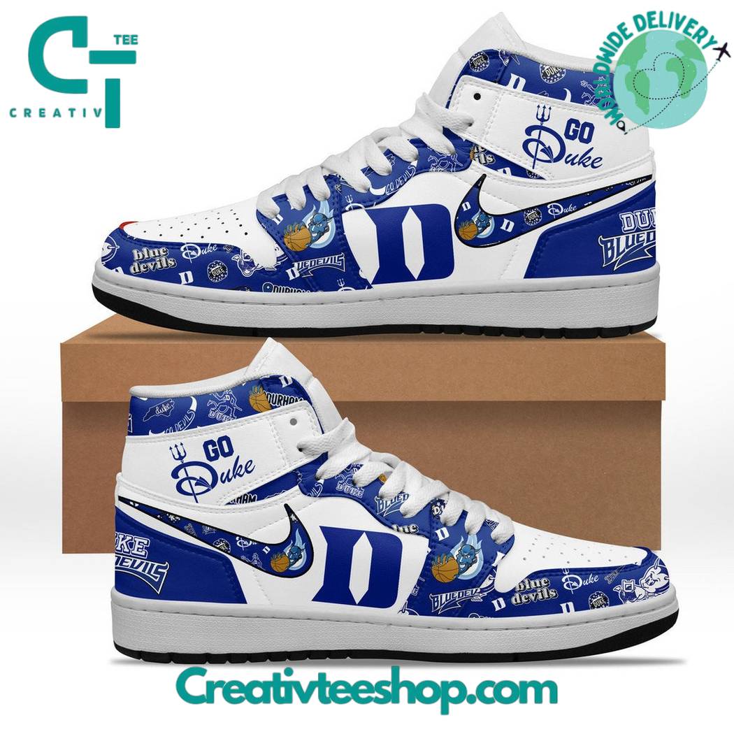 JWFancy Duke Blue Devils AJ1 High Sneakers Shoes For Men And Women
