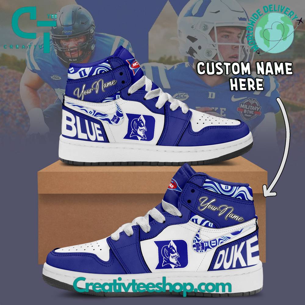 JWFancy Duke Blue Devils AJ1 High Sneakers Shoes For Men And Women