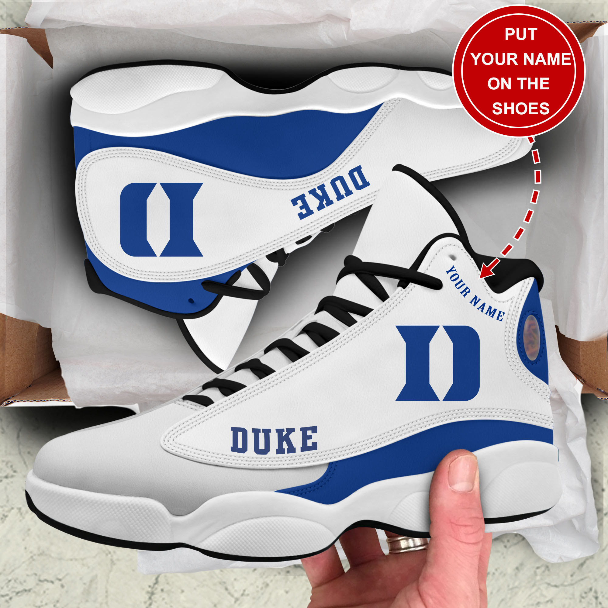 JWFancy Duke Blue Devils AJ13 Sneakers Shoes For Men And Women