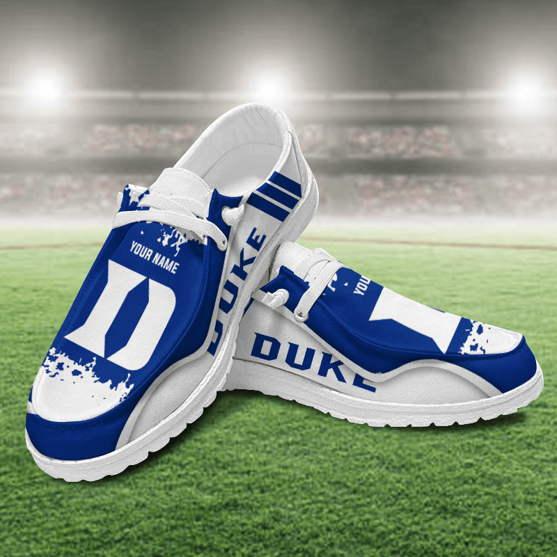 JWFancy Duke Blue Devils Hey Dude Shoes Wally Men's Lace Up Loafers Comfortable For Men And Women