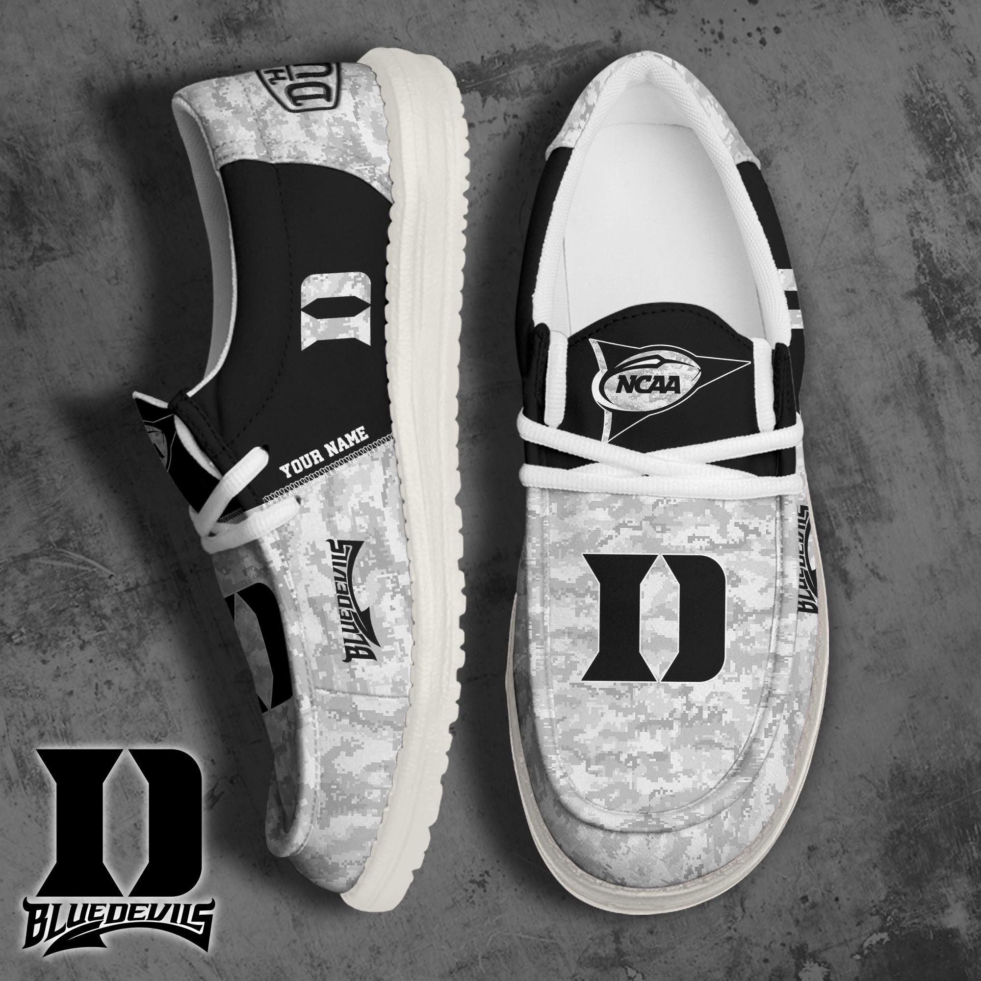 JWFancy Duke Blue Devils Hey Dude Shoes Wally Men's Lace Up Loafers Comfortable For Men And Women