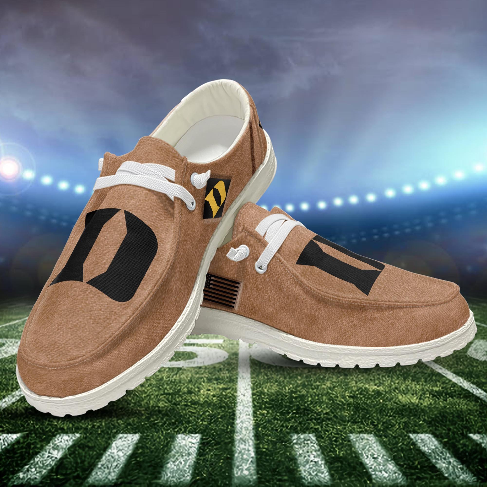 JWFancy Duke Blue Devils Hey Dude Shoes Wally Men's Lace Up Loafers Comfortable For Men And Women