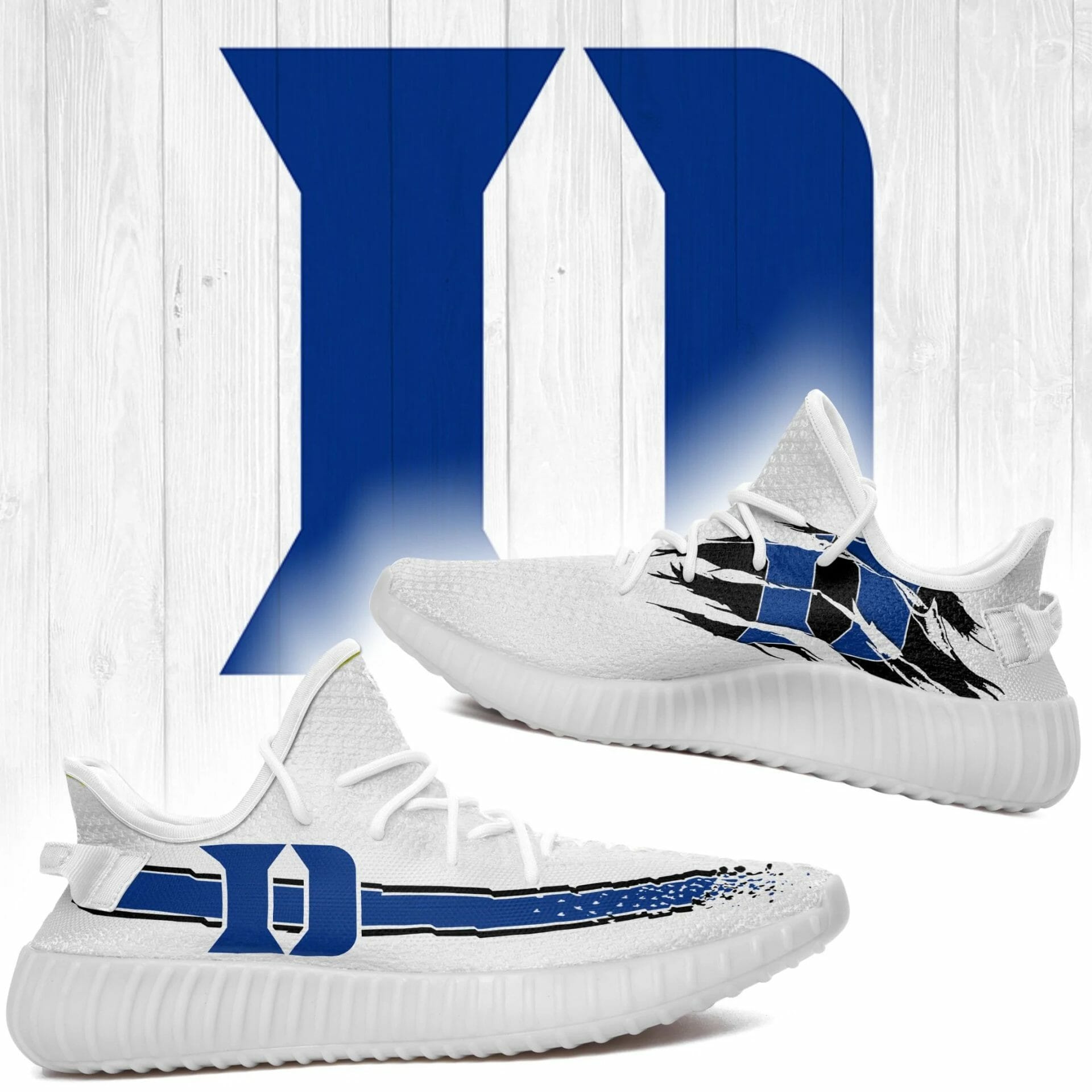 JWFancy Duke Blue Devils Yeezy Boost Shoes For Men And Women