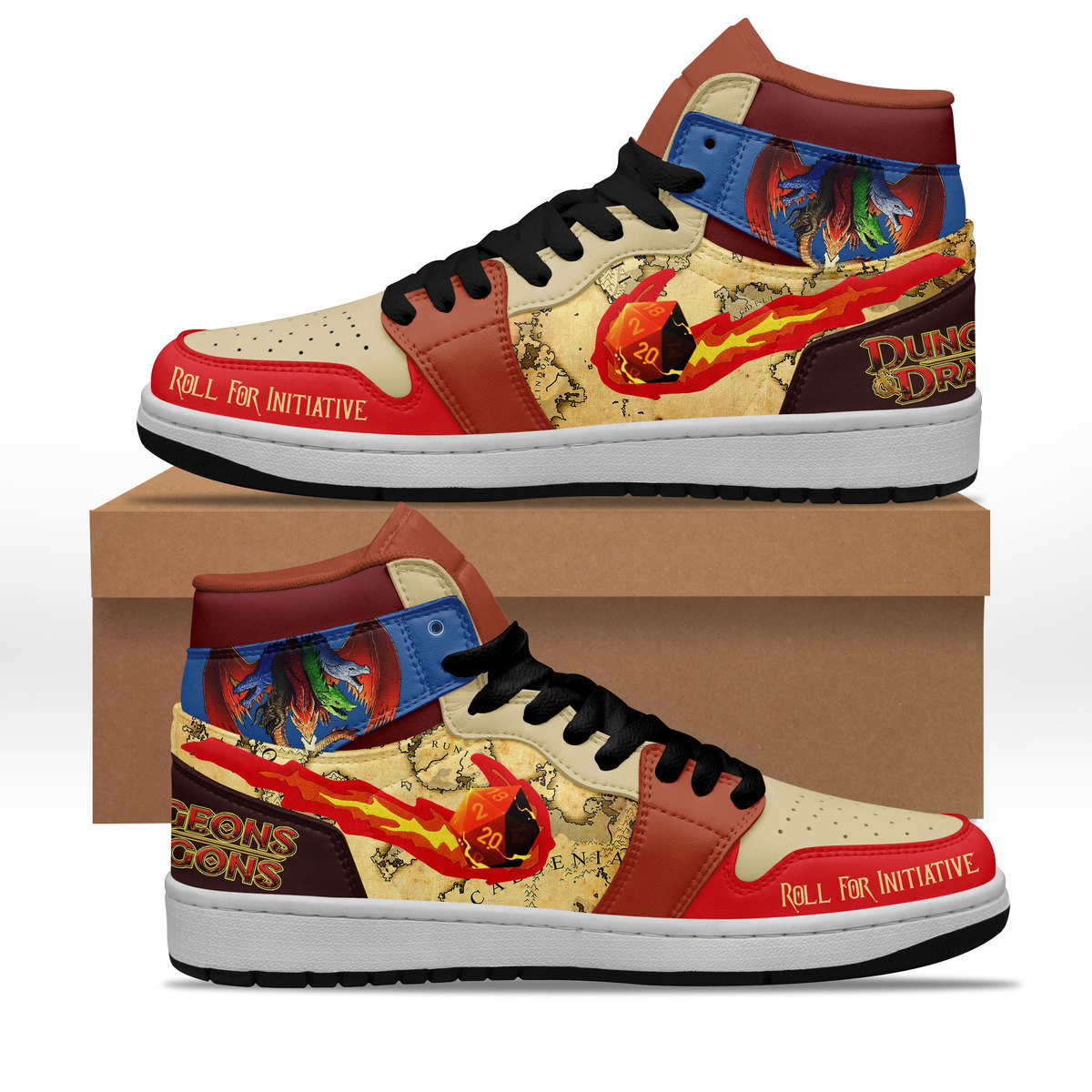 JWFancy Dungeons & Dragons AJ1 High Sneakers Shoes For Men And Women