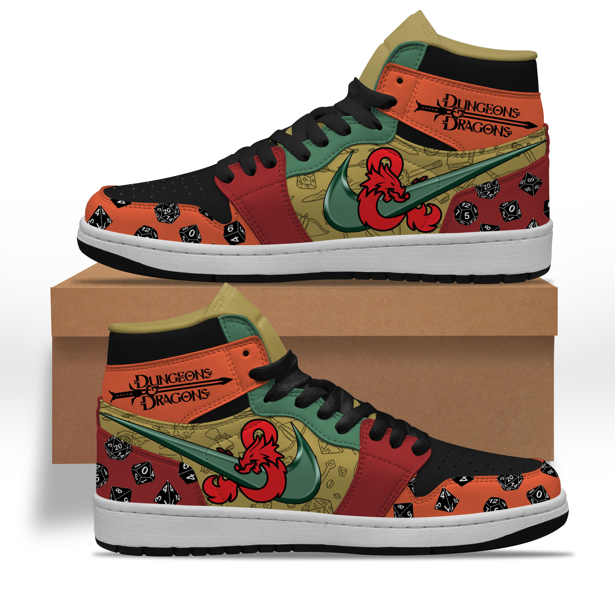JWFancy Dungeons & Dragons AJ1 High Sneakers Shoes For Men And Women