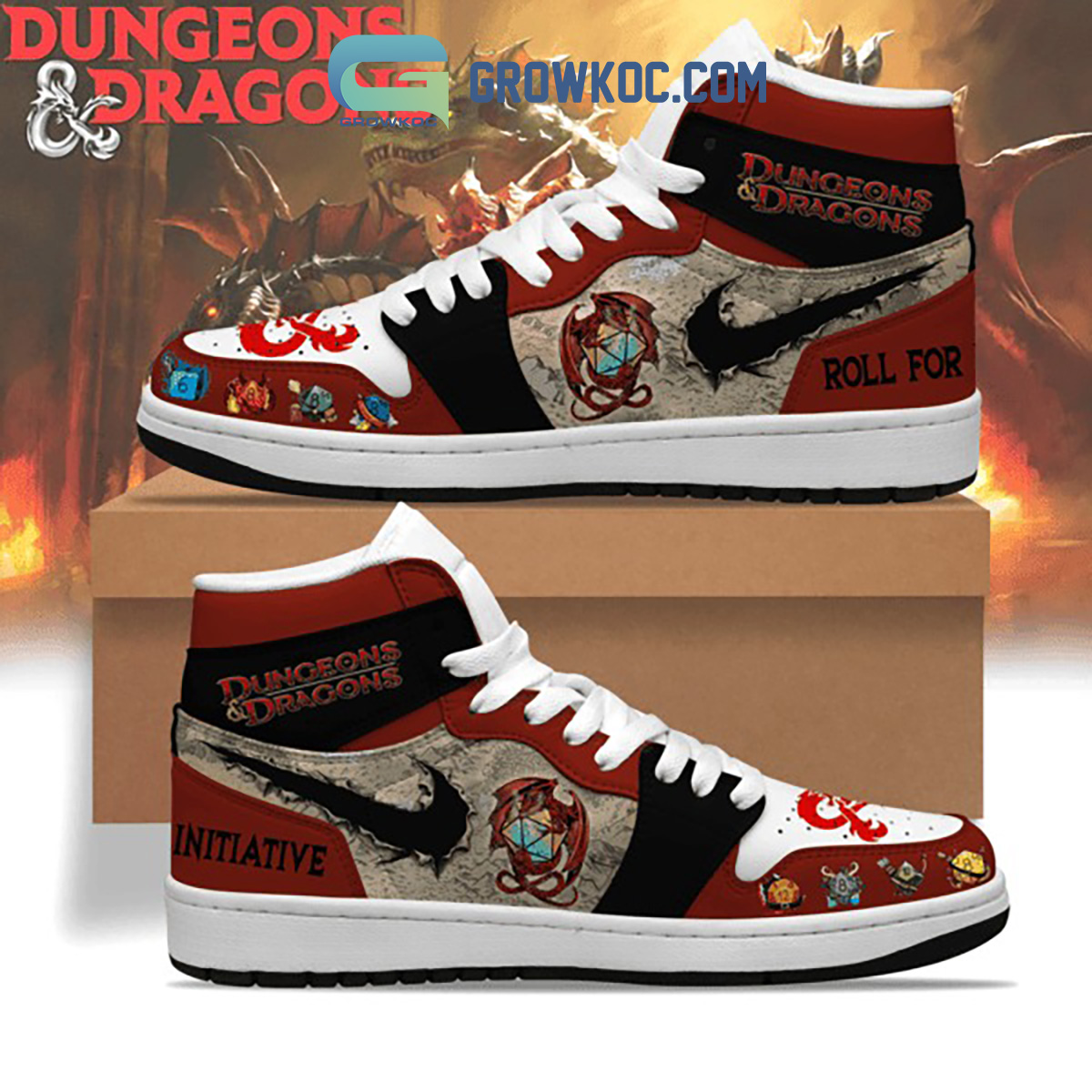 JWFancy Dungeons & Dragons AJ1 High Sneakers Shoes For Men And Women