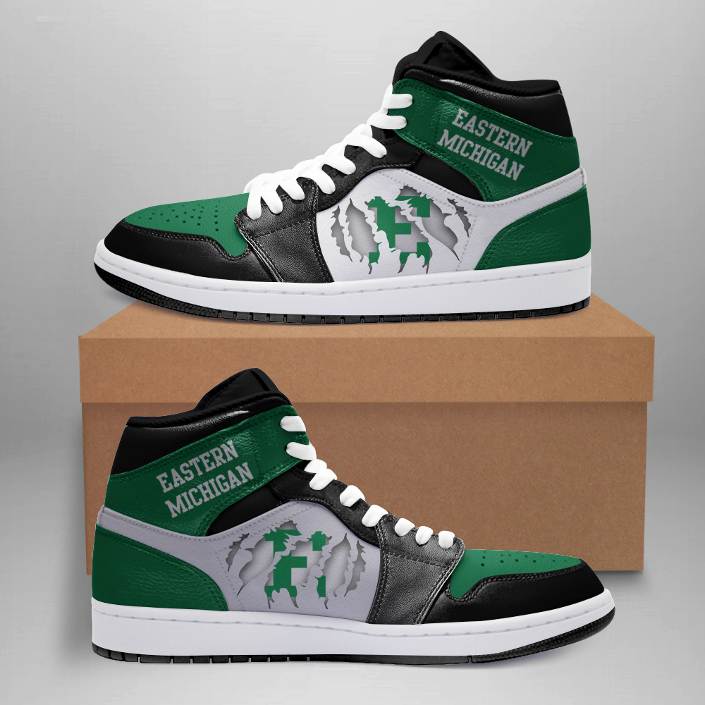 JWFancy Eastern Michigan Eagles AJ1 High Sneakers Shoes For Men And Women