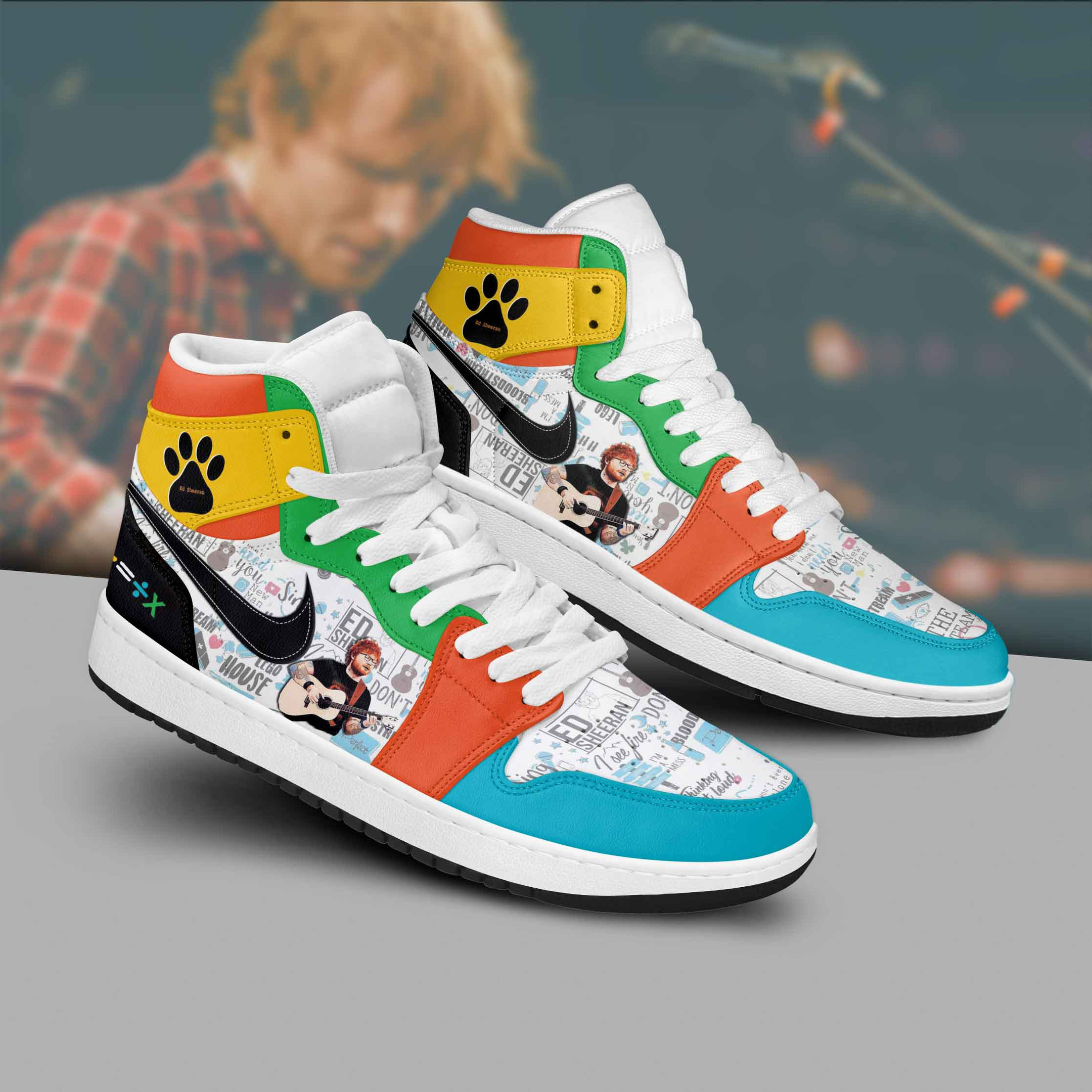 JWFancy Ed Sheeran AJ1 High Sneakers Shoes For Men And Women