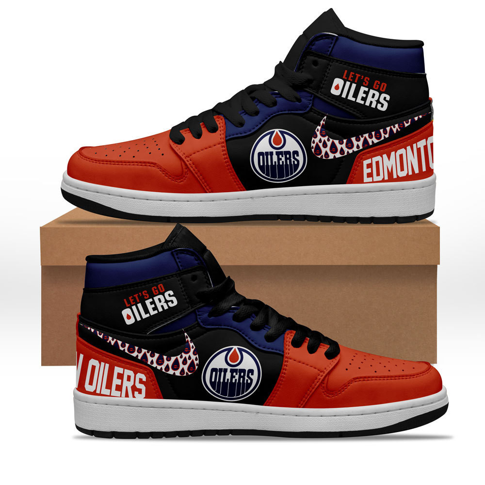 JWFancy Edmonton Oilers AJ1 High Sneakers Shoes For Men And Women