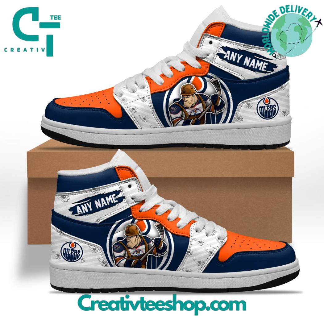 JWFancy Edmonton Oilers AJ1 High Sneakers Shoes For Men And Women