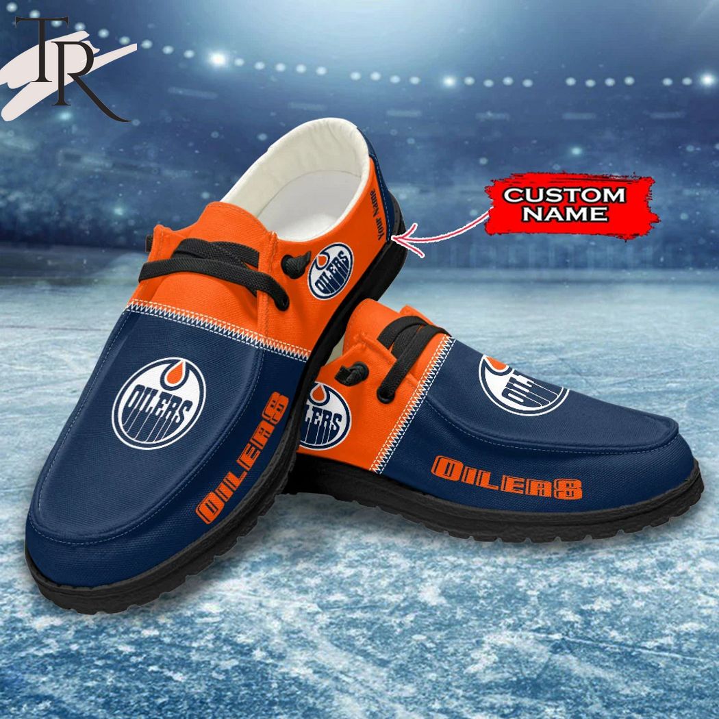 JWFancy Edmonton Oilers Hey Dude Shoes Wally Men's Lace Up Loafers Comfortable For Men And Women