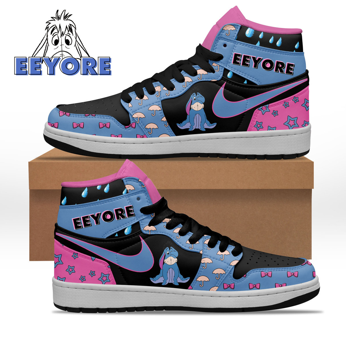 JWFancy Eeyore AJ1 High Sneakers Shoes For Men And Women