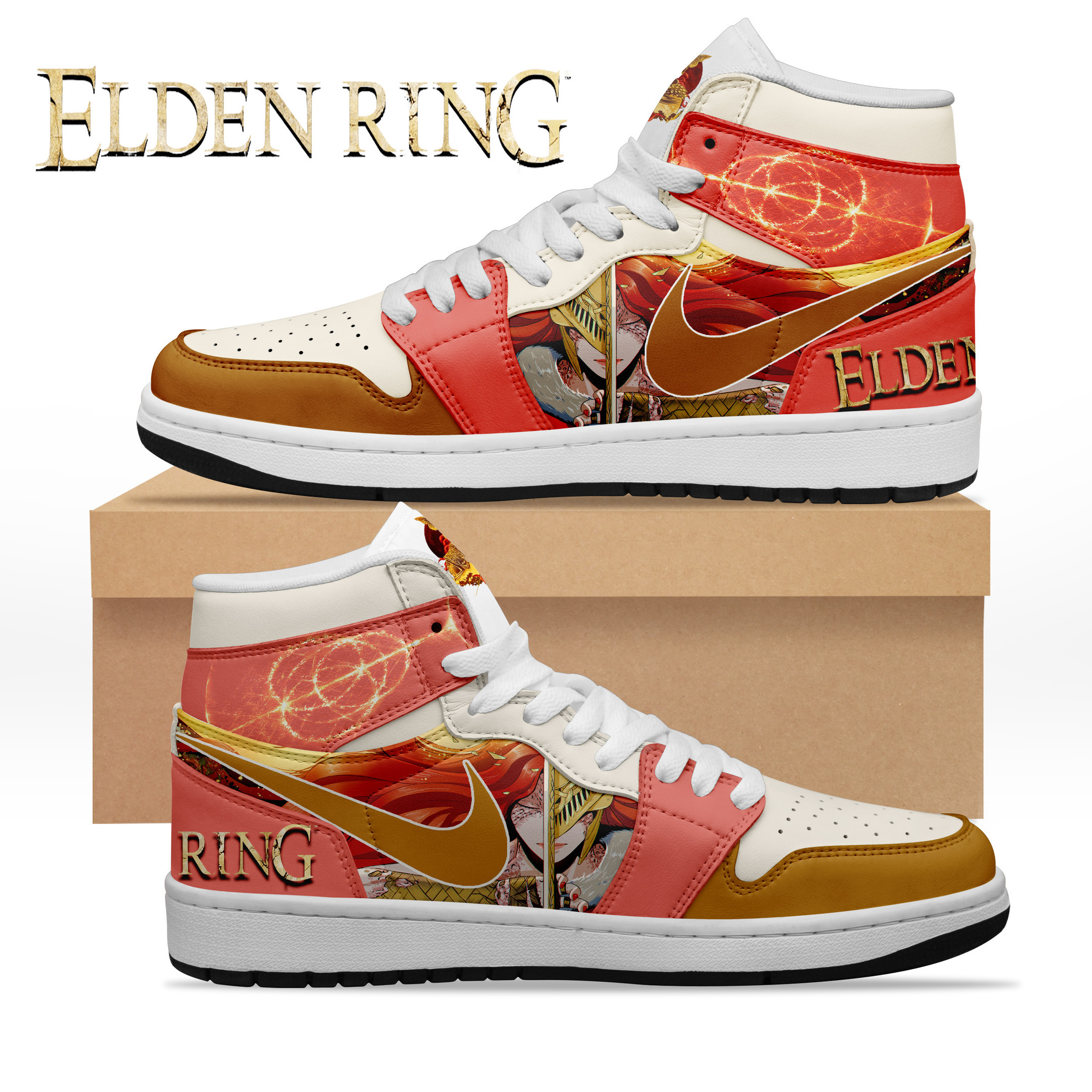 JWFancy Elden Ring AJ1 High Sneakers Shoes For Men And Women